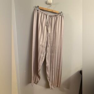 Striped Satin Pants - Cream